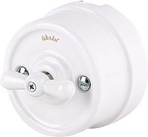 Переключатель-ретро керамика Werkel Retro 1-кл. проходной белый картинка